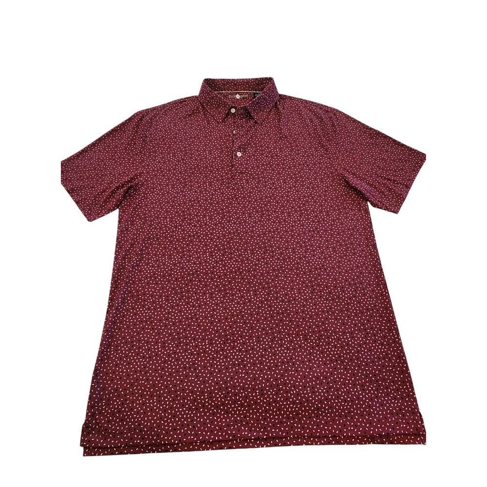 Short Par 4 The Club House 4 Men Red Polo Shirt‎ Sz. L Stretch Golf Performance